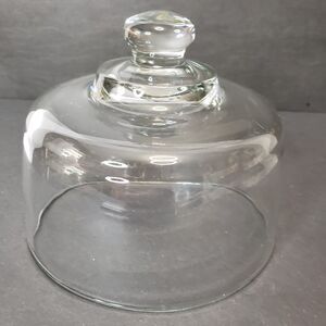 Clear Glass Dome with Handle Cloche 6" Shelf Display Cheese Platter Replacement